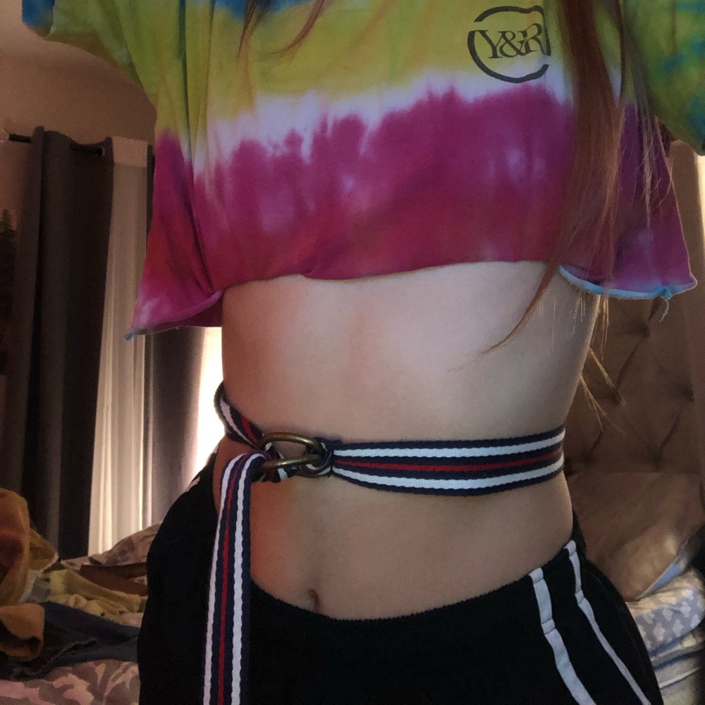 Navy, White, and Red Belt